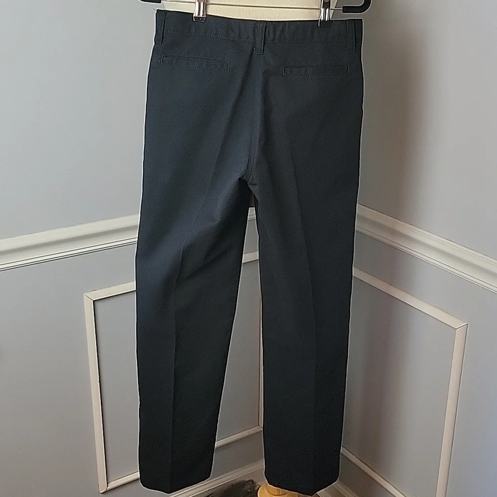 DICKIES Black Chino Style Straight Leg Dress‎ Casual Adjustable Waist Pants 16